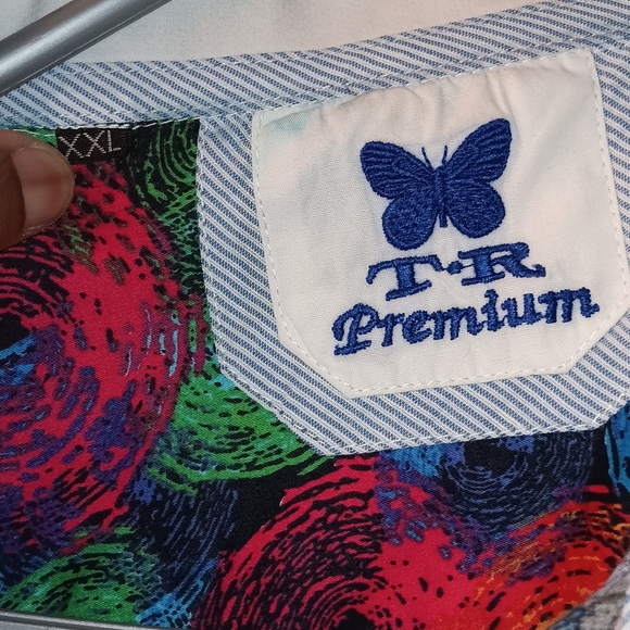 TR Premium Men’s Geometric Button Up Dressy Casual Shirt Spring Summer Size XXL - Picture 4 of 6